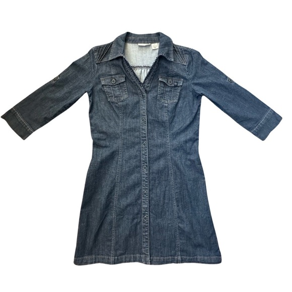 DKNY JEANS 3/4 Sleeve A-Line Jean Dress Women’s Size Medium. - Picture 1 of 16